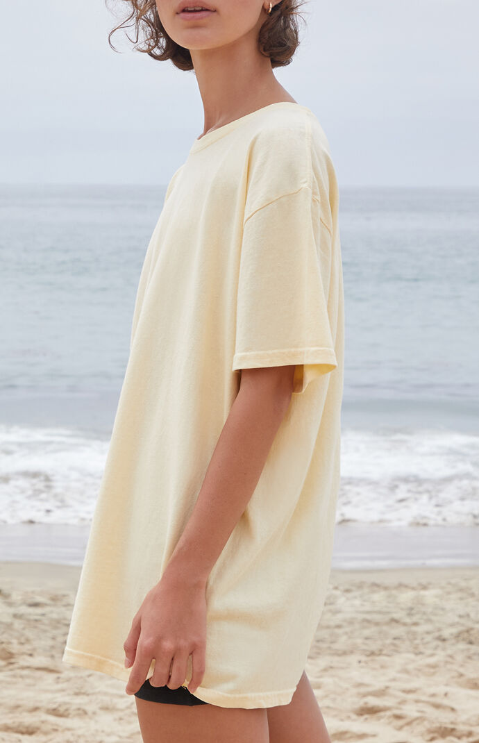 John Galt Yellow Basic Oversized T-Shirt