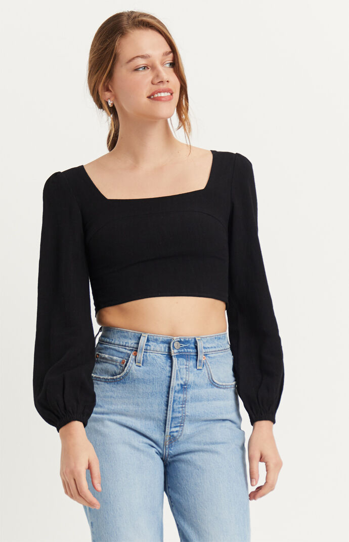 Long Sleeve Square Neck Top