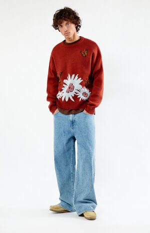 Floral Butterfly Cropped Sweater image number 4