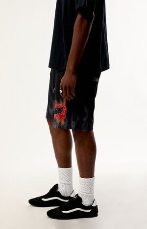 Skull Flame Mesh Shorts image number 3