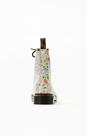 Women's Floral Leather Lace Up Boots image number 3
