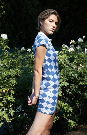 Argyle Sweater Dress Argyle Sweater Dress image number null