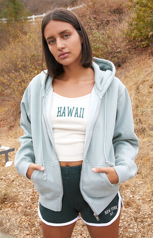 John Galt Sage Christy Full Zip Oversized Hoodie