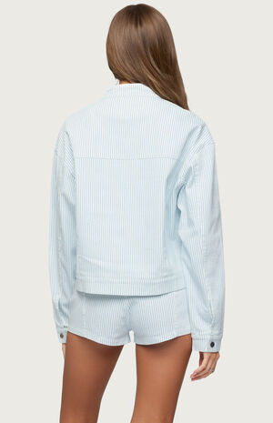 Myah Pinstripe Moto Jacket image number 3