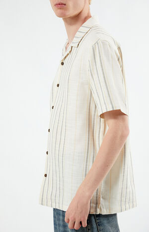 Neutral Striped Camp Shirt image number 3