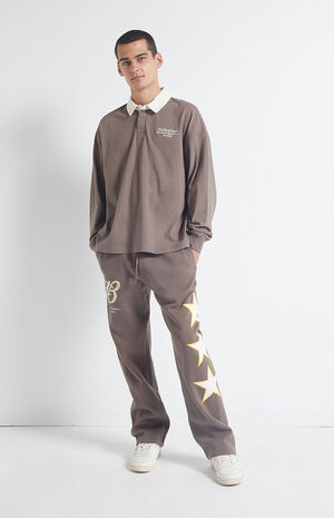 By PacSun Contrast Long Sleeve Polo Shirt image number 4