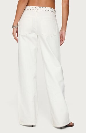 Quincy Studded Low Rise Baggy Jeans image number 3