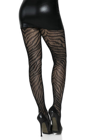 Zebra Fishnet Tights image number 2
