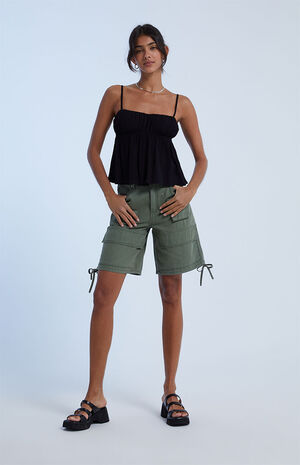 Ruched Babydoll Cami Tank Top image number 4