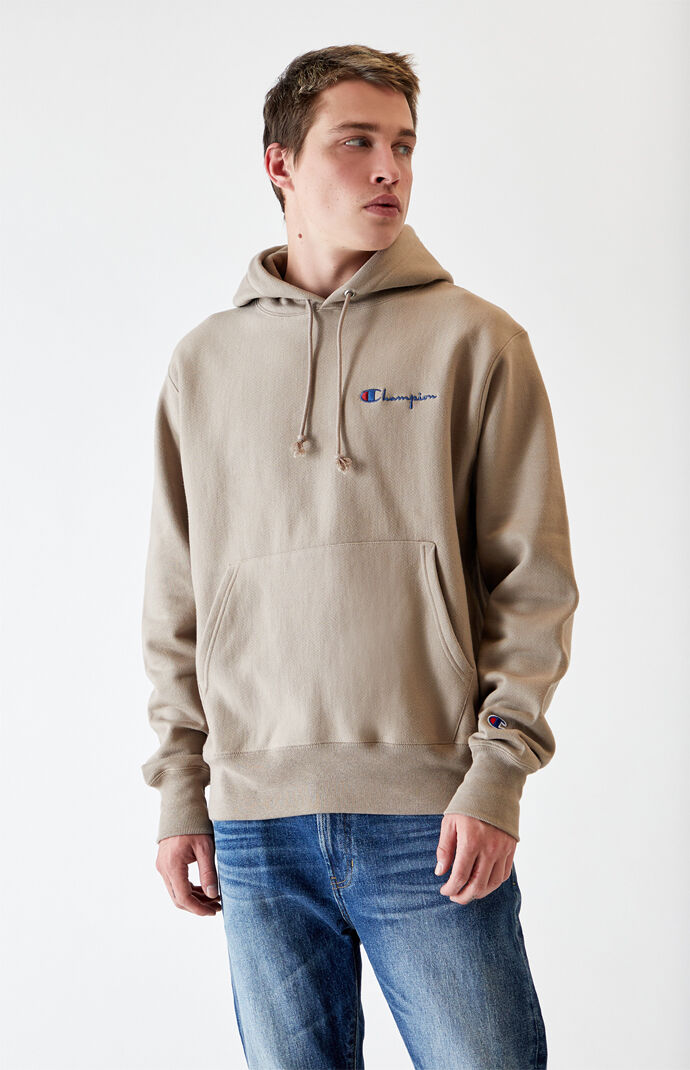 Champion small clearance logo hoodie beige