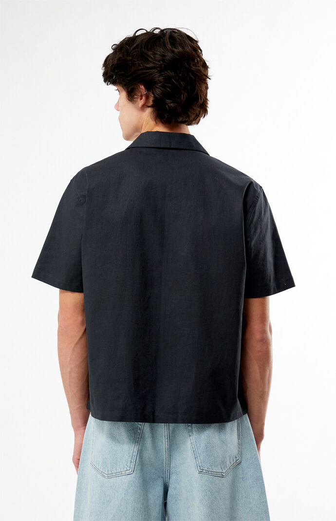 Pacsun Elai Black Linen Camp Shirt