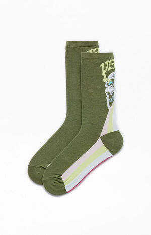 Green Ticker Crew Socks image number 1