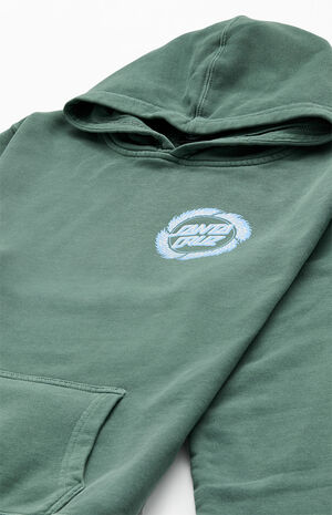 Kids Green Flame Ringed Hoodie image number 3
