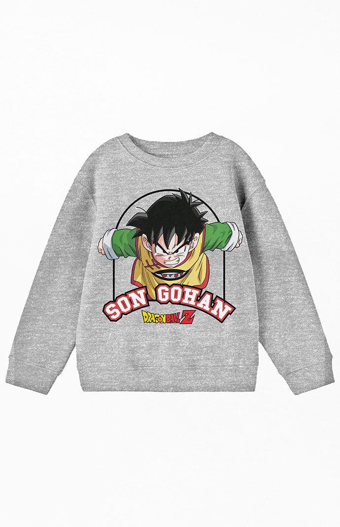 Kids Dragon Ball Z Son Gohan Crew Neck Sweatshirt in Heather Grey - Size XL