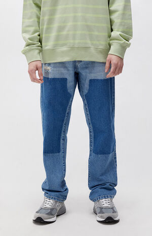 Medium Indigo Patch Baggy Jeans image number 1