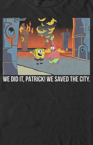 SpongeBob SquarePants Saved The City T-Shirt SpongeBob SquarePants Saved The City T-Shirt image number null