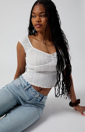 Casey Low Rise Baggy Jeans Bow Embroidery Light Indigo Casey Low Rise Baggy Jeans Bow Embroidery Light Indigo image number 8