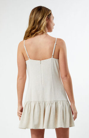 Linen Drop Waist Mini Dress image number 4