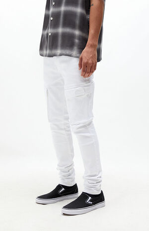 Max White Cargo Stacked Skinny Jeans image number 2