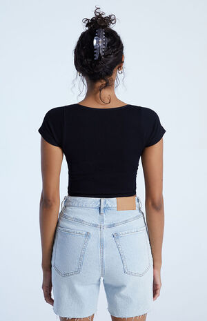 Seamless Notched Cropped T-Shirt image number 3