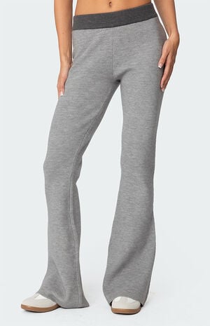 Lei Contrast Knit Flared Pants image number 2