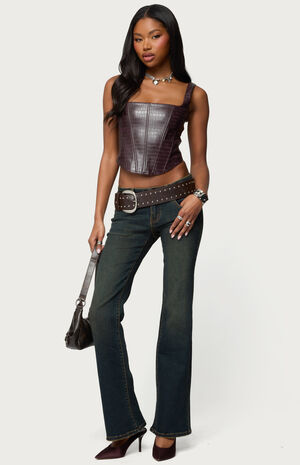 Shana Faux Croc Corset image number 5
