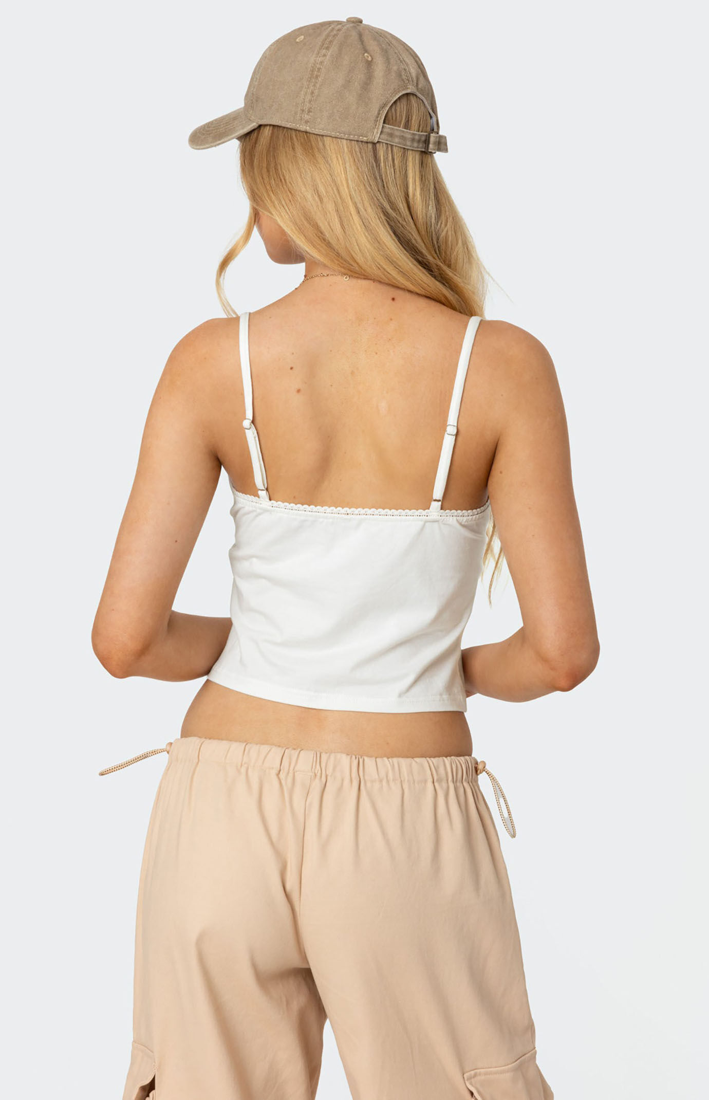 Edikted Gila Lace Trim Tank Top