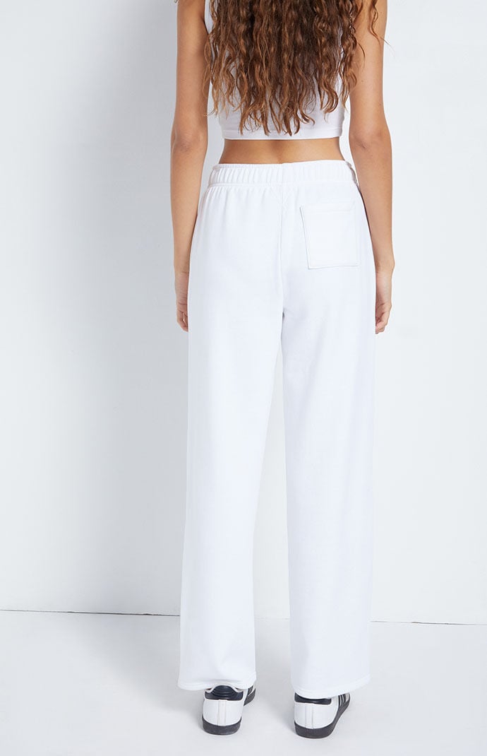 White wide leg sweatpants top