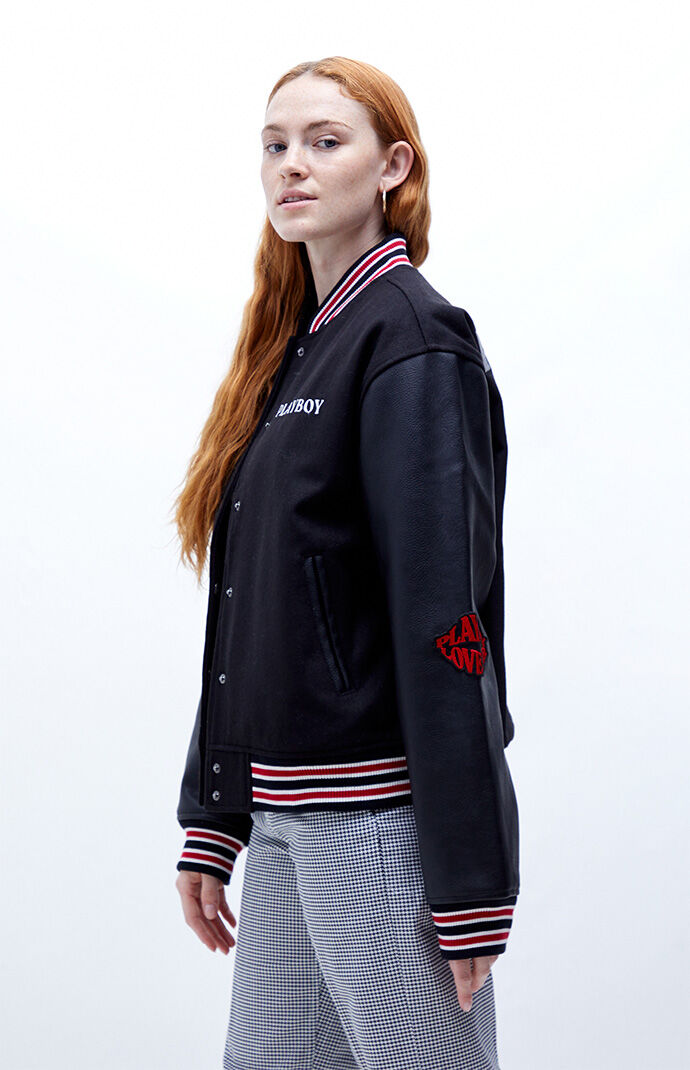 Playboy By PacSun Love Club Letterman Bomber Jacket PacSun
