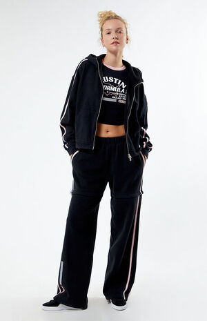 x PacSun Eco Austin Double Side Stripe Zip Up Hoodie image number 3