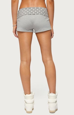 Presley Stripe and Polka Dot Foldover Shorts image number 3