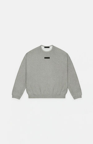 Essentials Dark Heather Oatmeal Crew Neck Sweatshirt image number 6