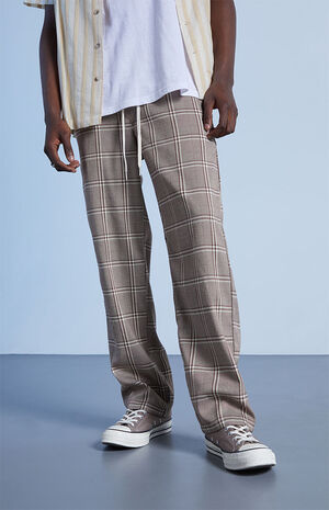 Brown Plaid Menswear Trousers image number 1