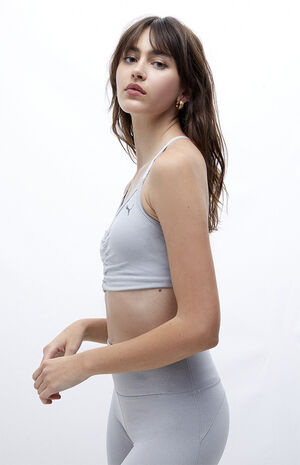 Light Gray Low Impact Studio Sports Bra image number 3