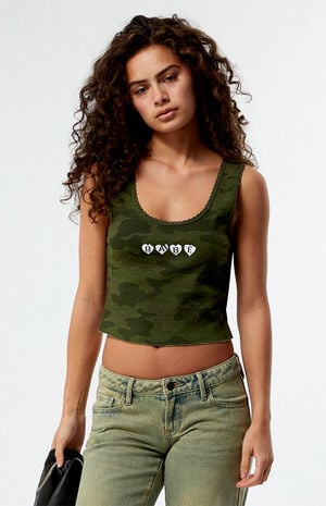 Camo Babe Cropped Tank Top image number 1