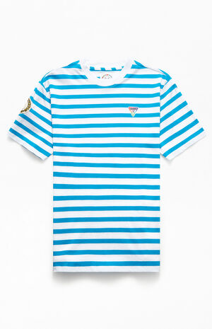x FriendsWithYou Blue Striped T-Shirt x FriendsWithYou Blue Striped T-Shirt image number null