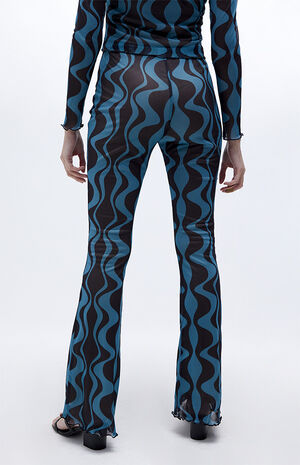 Recycled Wavy Print Flare Trousers image number 3