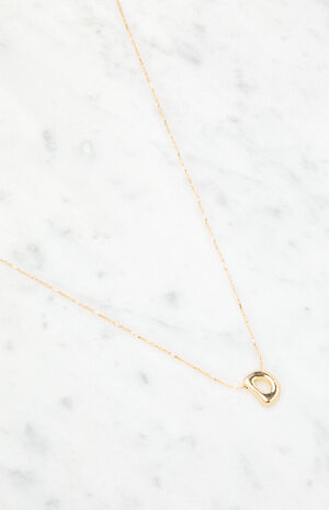 D Initial 14K Gold Plated Necklace image number 2