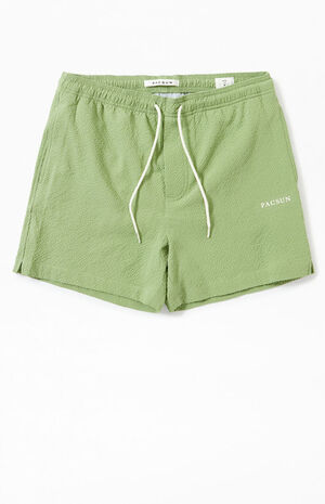 Green Sail Seersucker 4.5" Swim Trunks image number 1