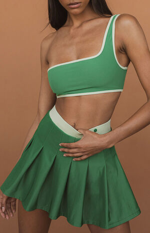 Contrast One Shoulder Sports Bra image number 1