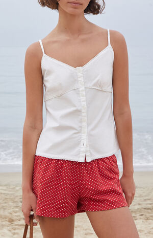 White Button Up Tank Top image number 2