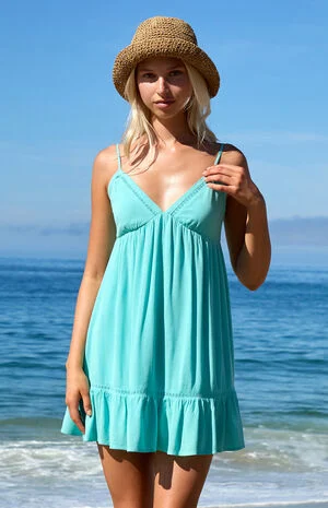 Trim V-Neck Babydoll Dress image number 1