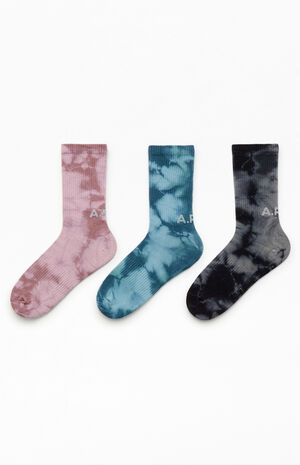 3 Pack Tie Dye Crew Socks image number 2