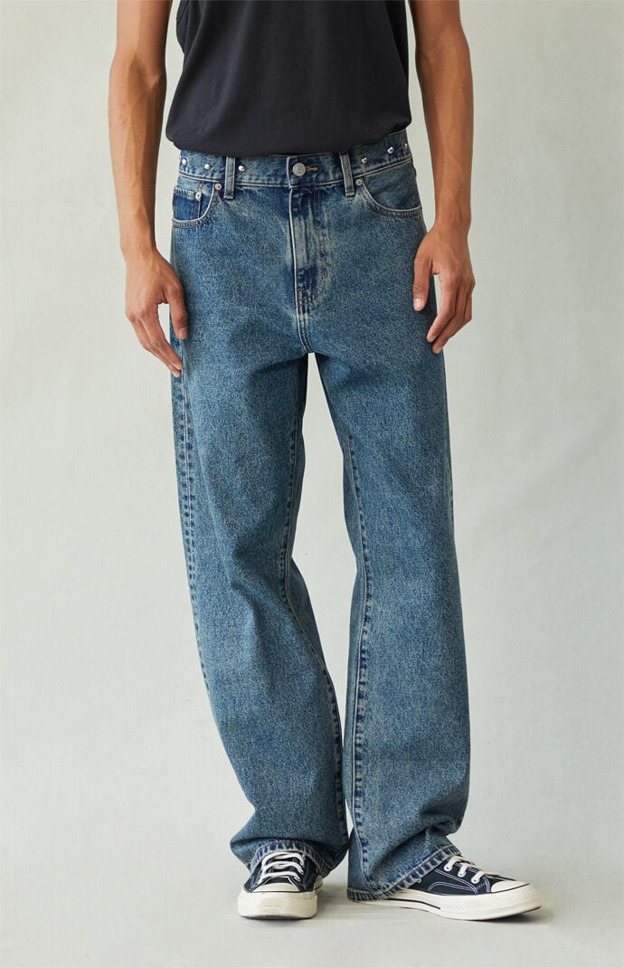 Pacsun Dylan Baggy Jeans Studded Medium Blue
