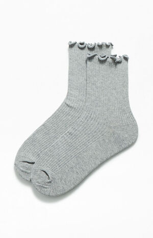 Solid Ruffle Socks image number 1