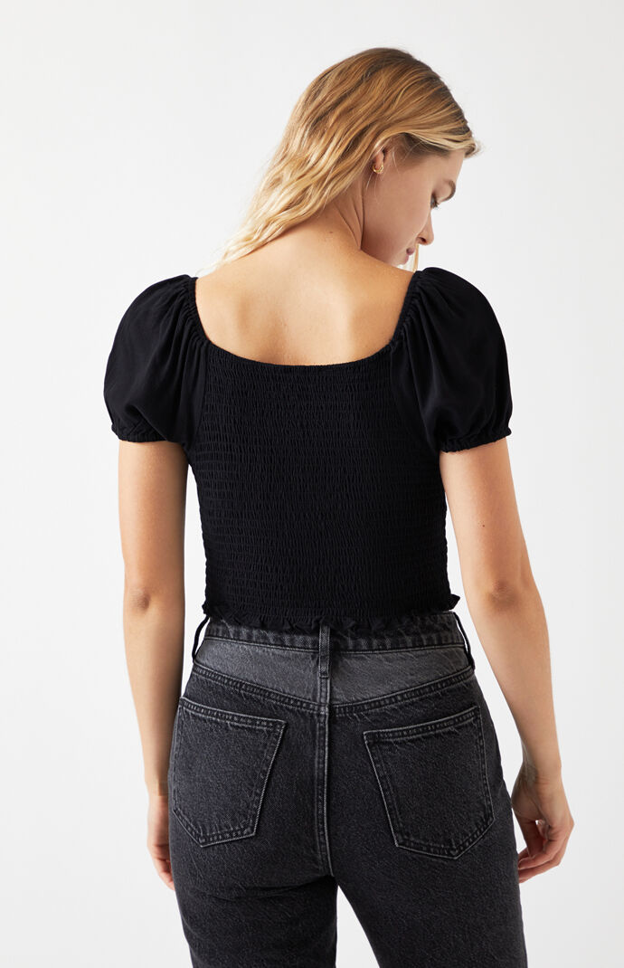 Short Sleeve Smocked Bodice Top