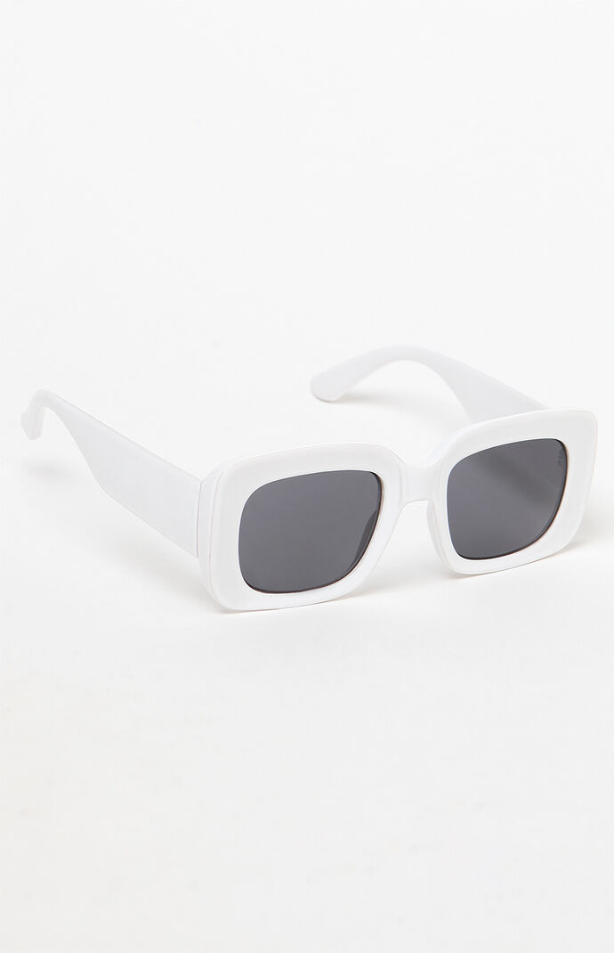 Retro Square White Sunglasses