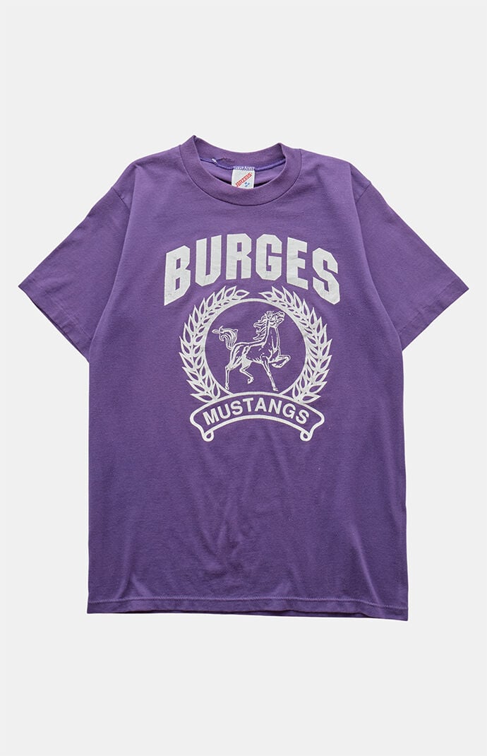 PS VINTAGE 90s Burges Mustangs Russell Graphic T-Shirt