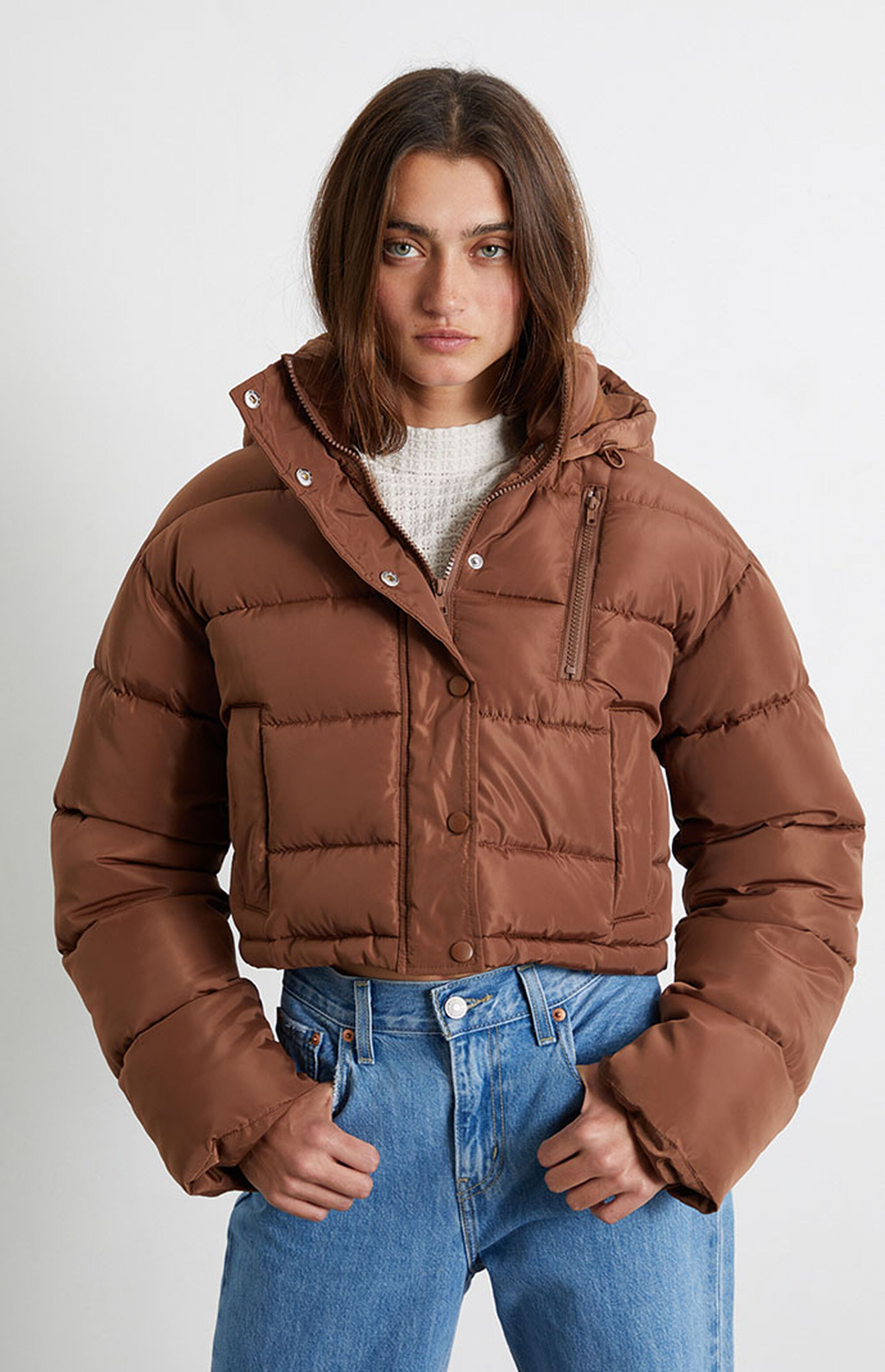 PacSun Brown Puffer Jacket PacSun