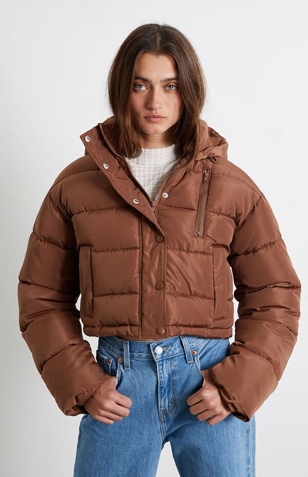 PacSun Brown Puffer Jacket PacSun